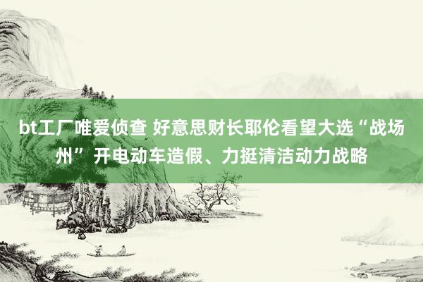 bt工厂唯爱侦查 好意思财长耶伦看望大选“战场州” 开电动车造假、力挺清洁动力战略