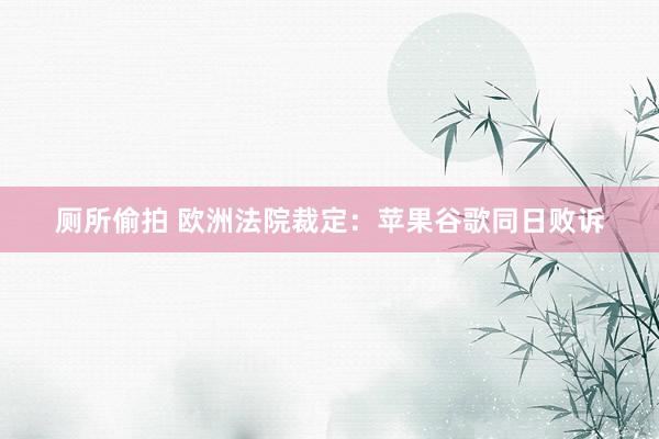 厕所偷拍 欧洲法院裁定：苹果谷歌同日败诉