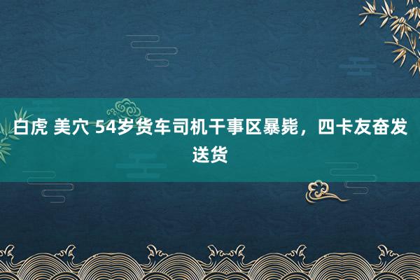 白虎 美穴 54岁货车司机干事区暴毙，四卡友奋发送货