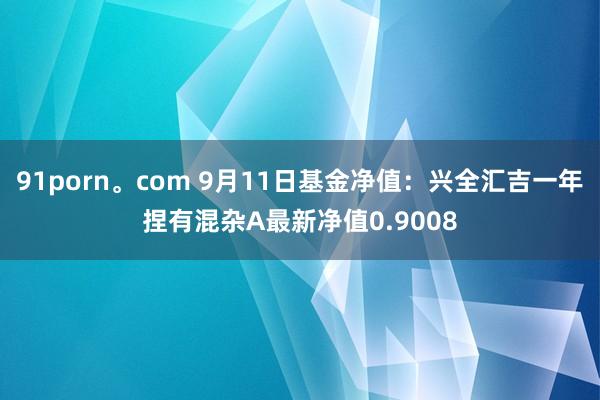 91porn。com 9月11日基金净值：兴全汇吉一年捏有混杂A最新净值0.9008