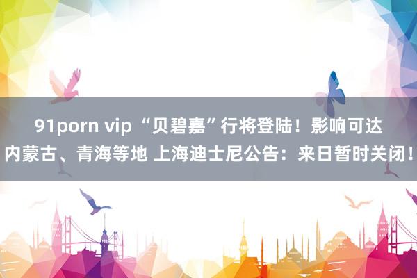 91porn vip “贝碧嘉”行将登陆！影响可达内蒙古、青海等地 上海迪士尼公告：来日暂时关闭！