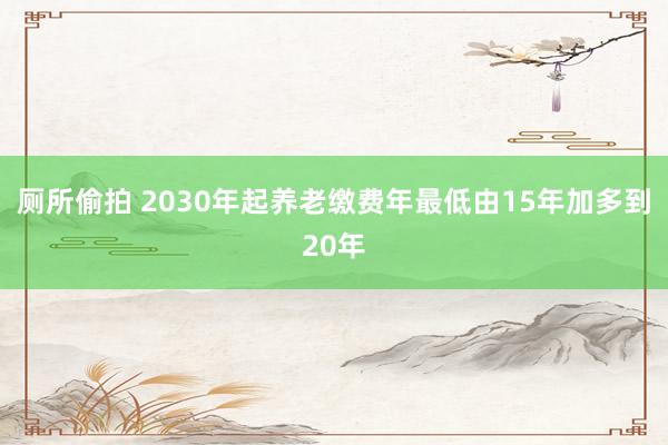 厕所偷拍 2030年起养老缴费年最低由15年加多到20年
