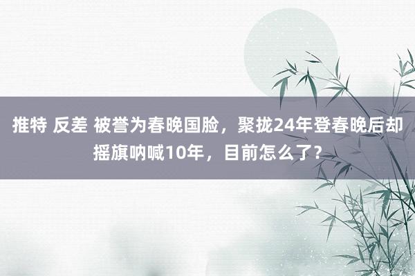 推特 反差 被誉为春晚国脸，聚拢24年登春晚后却摇旗呐喊10年，目前怎么了？