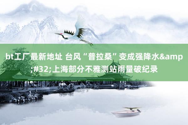 bt工厂最新地址 台风“普拉桑”变成强降水&#32;上海部分不雅测站雨量破纪录