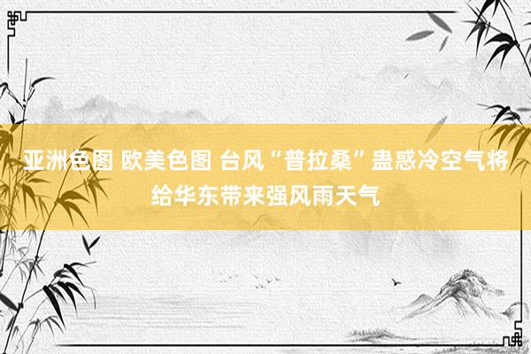 亚洲色图 欧美色图 台风“普拉桑”蛊惑冷空气将给华东带来强风雨天气
