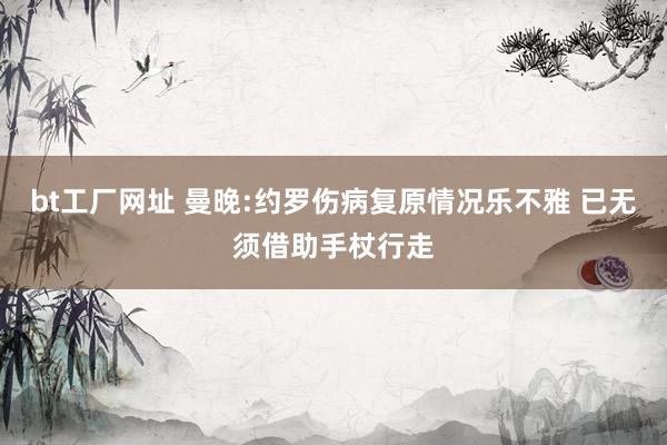 bt工厂网址 曼晚:约罗伤病复原情况乐不雅 已无须借助手杖行走