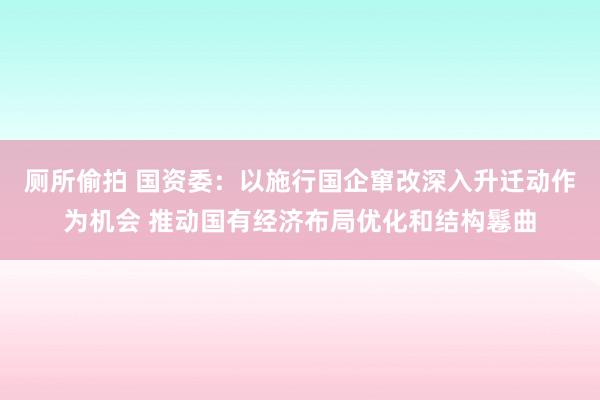 厕所偷拍 国资委：以施行国企窜改深入升迁动作为机会 推动国有经济布局优化和结构鬈曲