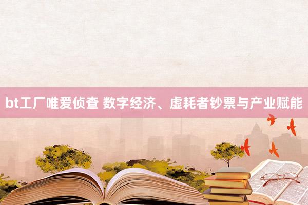 bt工厂唯爱侦查 数字经济、虚耗者钞票与产业赋能