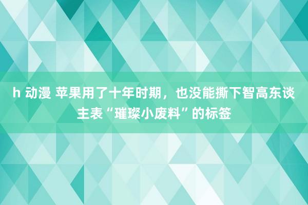 h 动漫 苹果用了十年时期，也没能撕下智高东谈主表“璀璨小废料”的标签