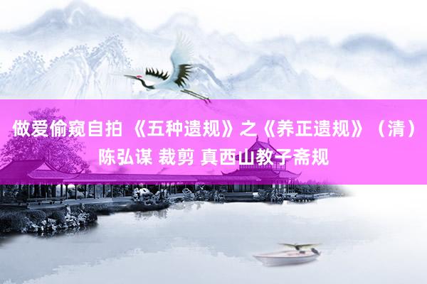 做爱偷窥自拍 《五种遗规》之《养正遗规》（清）陈弘谋 裁剪 真西山教子斋规