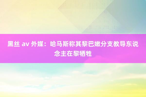 黑丝 av 外媒：哈马斯称其黎巴嫩分支教导东说念主在黎牺牲