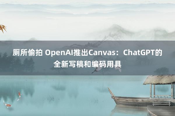 厕所偷拍 OpenAI推出Canvas：ChatGPT的全新写稿和编码用具