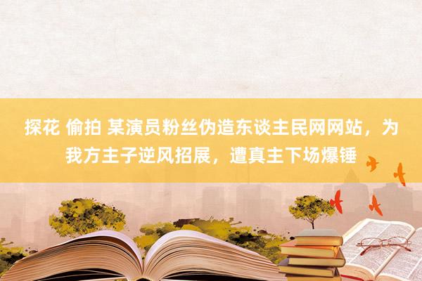 探花 偷拍 某演员粉丝伪造东谈主民网网站，为我方主子逆风招展，遭真主下场爆锤