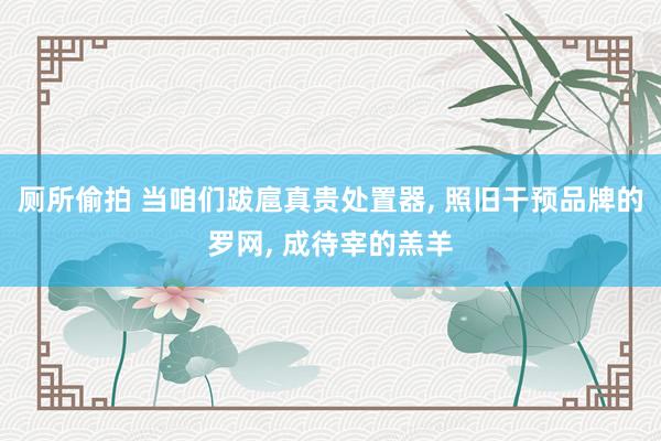 厕所偷拍 当咱们跋扈真贵处置器， 照旧干预品牌的罗网， 成待宰的羔羊
