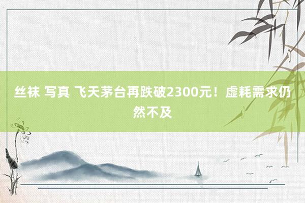 丝袜 写真 飞天茅台再跌破2300元！虚耗需求仍然不及