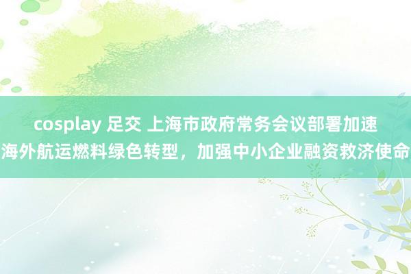 cosplay 足交 上海市政府常务会议部署加速海外航运燃料绿色转型，加强中小企业融资救济使命