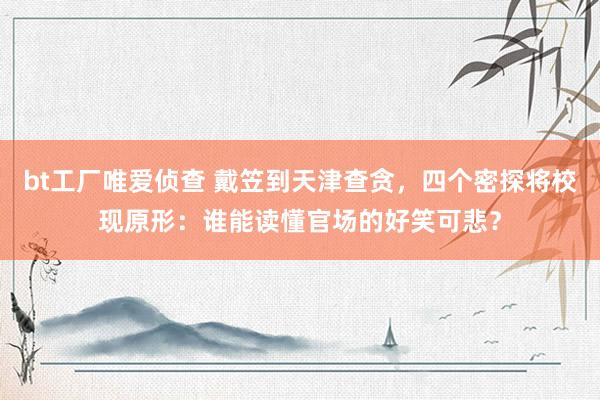 bt工厂唯爱侦查 戴笠到天津查贪，四个密探将校现原形：谁能读懂官场的好笑可悲？