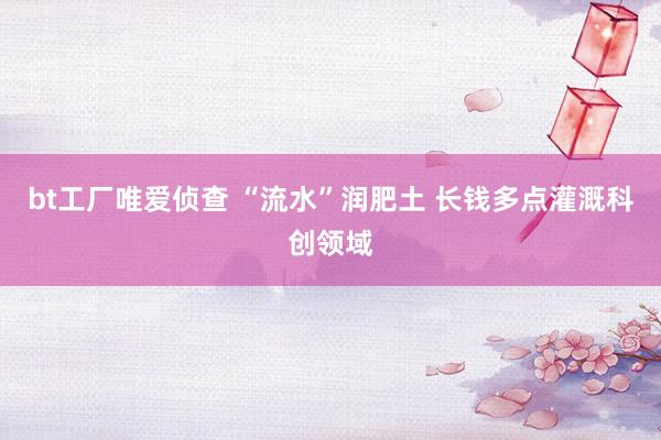bt工厂唯爱侦查 “流水”润肥土 长钱多点灌溉科创领域