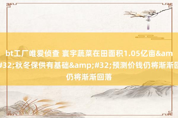 bt工厂唯爱侦查 寰宇蔬菜在田面积1.05亿亩&#32;秋冬保供有基础&#32;预测价钱仍将渐渐回落
