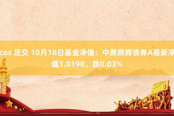 cos 足交 10月18日基金净值：中原鼎辉债券A最新净值1.0198，跌0.03%