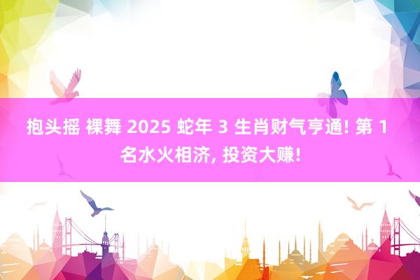 抱头摇 裸舞 2025 蛇年 3 生肖财气亨通! 第 1 名水火相济， 投资大赚!