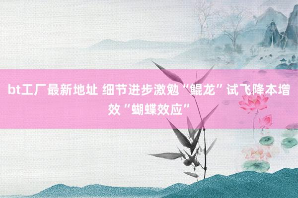 bt工厂最新地址 细节进步激勉“鲲龙”试飞降本增效“蝴蝶效应”