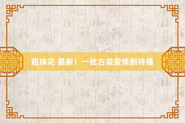姐妹花 最新！一批古装爱情剧待播