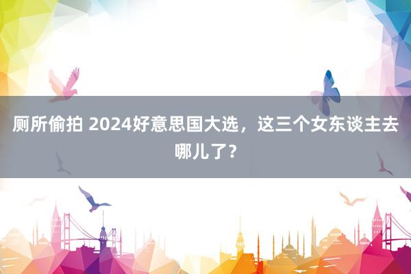 厕所偷拍 2024好意思国大选，这三个女东谈主去哪儿了？