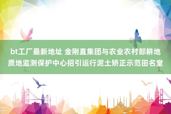 bt工厂最新地址 金刚直集团与农业农村部耕地质地监测保护中心招引运行泥土矫正示范田名堂