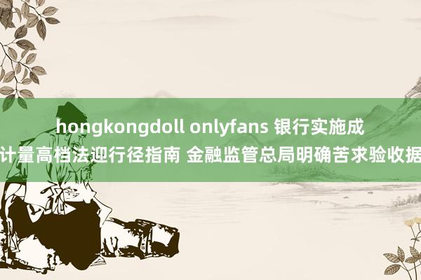 hongkongdoll onlyfans 银行实施成本计量高档法迎行径指南 金融监管总局明确苦求验收据件