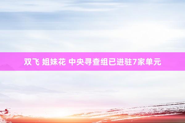 双飞 姐妹花 中央寻查组已进驻7家单元