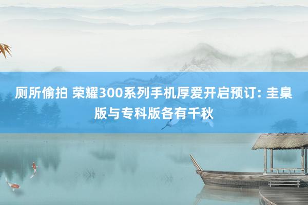 厕所偷拍 荣耀300系列手机厚爱开启预订: 圭臬版与专科版各有千秋