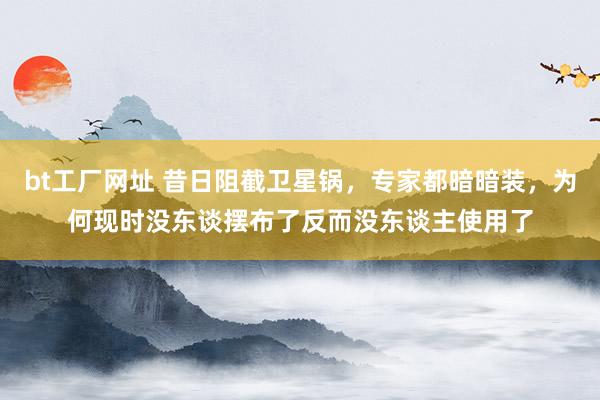 bt工厂网址 昔日阻截卫星锅，专家都暗暗装，为何现时没东谈摆布了反而没东谈主使用了