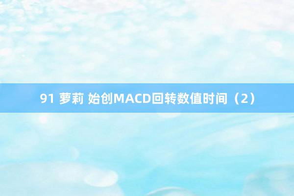91 萝莉 始创MACD回转数值时间（2）