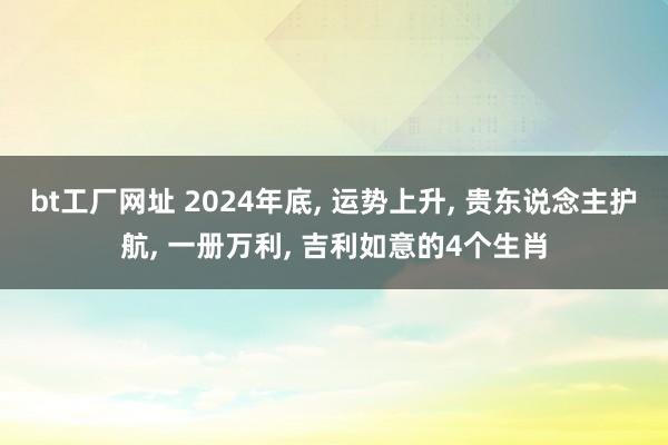 bt工厂网址 2024年底， 运势上升， 贵东说念主护航， 一册万利， 吉利如意的4个生肖