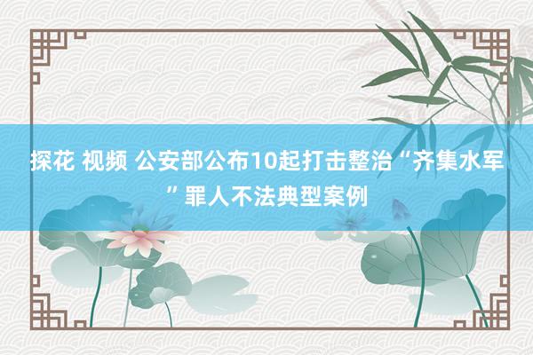 探花 视频 公安部公布10起打击整治“齐集水军”罪人不法典型案例