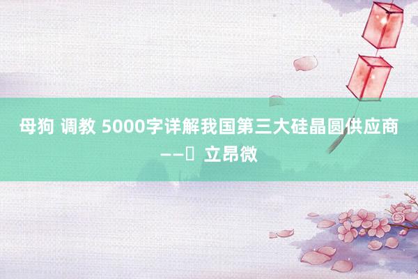 母狗 调教 5000字详解我国第三大硅晶圆供应商——​立昂微