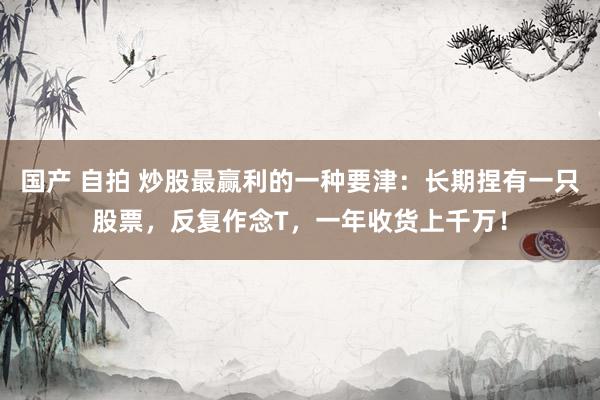 国产 自拍 炒股最赢利的一种要津：长期捏有一只股票，反复作念T，一年收货上千万！
