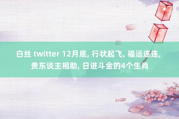 白丝 twitter 12月底， 行状起飞， 福运连连， 贵东谈主相助， 日进斗金的4个生肖
