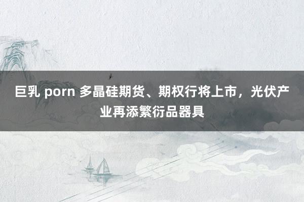 巨乳 porn 多晶硅期货、期权行将上市，光伏产业再添繁衍品器具