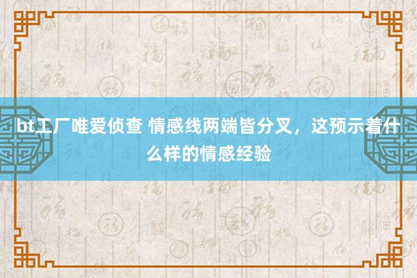 bt工厂唯爱侦查 情感线两端皆分叉，这预示着什么样的情感经验