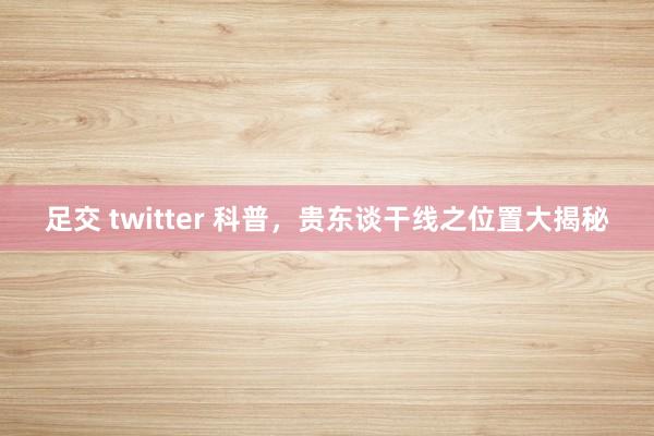 足交 twitter 科普，贵东谈干线之位置大揭秘