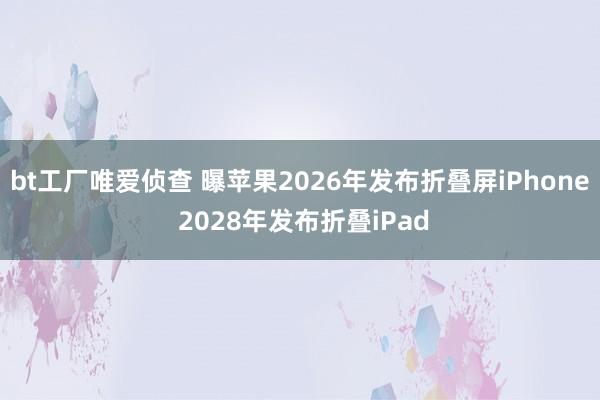 bt工厂唯爱侦查 曝苹果2026年发布折叠屏iPhone 2028年发布折叠iPad