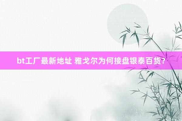 bt工厂最新地址 雅戈尔为何接盘银泰百货？