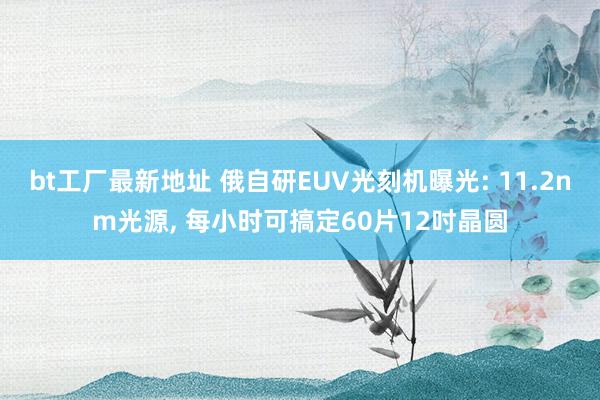 bt工厂最新地址 俄自研EUV光刻机曝光: 11.2nm光源， 每小时可搞定60片12吋晶圆