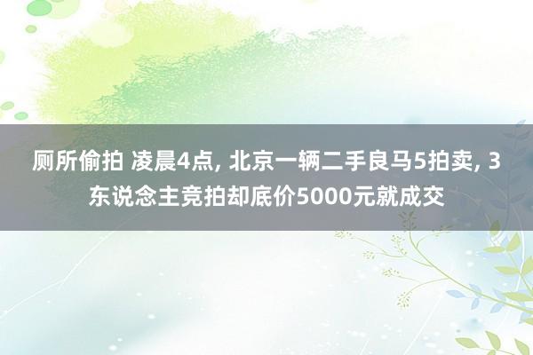 厕所偷拍 凌晨4点， 北京一辆二手良马5拍卖， 3东说念主竞拍却底价5000元就成交
