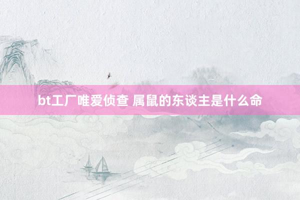 bt工厂唯爱侦查 属鼠的东谈主是什么命