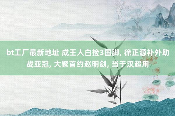 bt工厂最新地址 成王人白捡3国脚， 徐正源补外助战亚冠， 大聚首约赵明剑， 当于汉超用