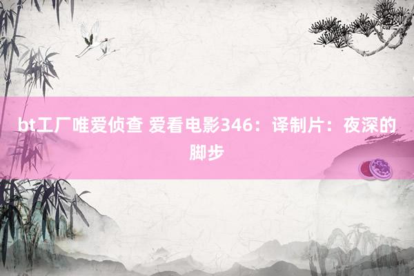 bt工厂唯爱侦查 爱看电影346：译制片：夜深的脚步