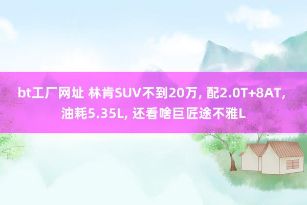 bt工厂网址 林肯SUV不到20万， 配2.0T+8AT， 油耗5.35L， 还看啥巨匠途不雅L